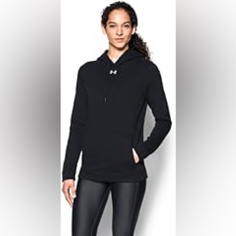Under Armour Women's Hustle Hoodie Black | White LG - Picture 2 of 12